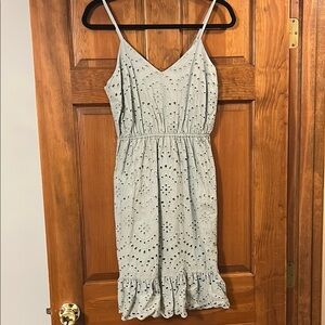 Japna Sage Green Eyelet Lace Dress, Medium